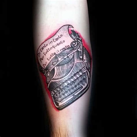 50 Typewriter Tattoo Designs For Men Retro Ink Ideas