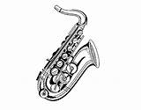 Saxophone Coloring Coloringcrew sketch template