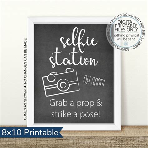 printable selfie station sign snowbound print