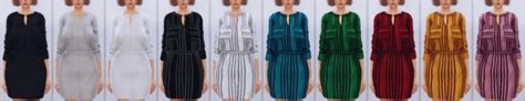 striped shirt dress chisami at elliesimple sims 4 updates