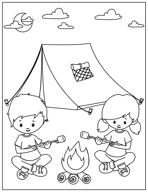 printable camping coloring pages printable word searches
