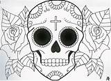 Skull Sugar Easy Drawing Drawings Coloring Simple Pages Tattoo Skulls Mexican Flowers Culture Printable Caveira Girly Designs Roses Clipart Deviantart sketch template