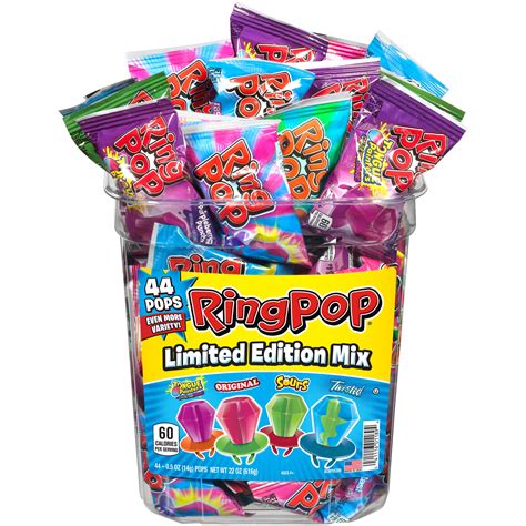 ring pop assorted flavors lollipops candy tub bulk variety pack  oz