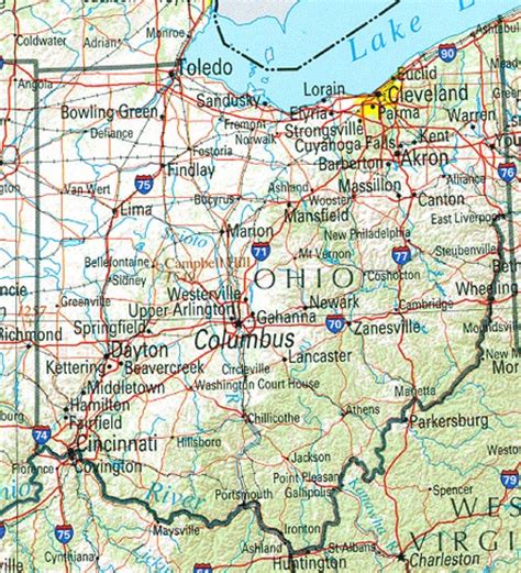 highway map  ohio maps  ohio