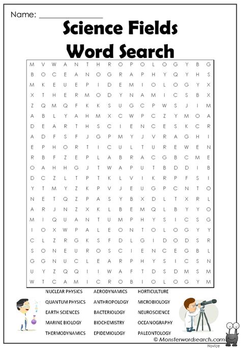 science word searches printable