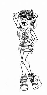 Coloring Monster High Pages Wolf Howleen Fashion sketch template