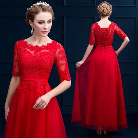 Buy New Design Elegant Red Long Lace