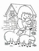 Farm Coloring Kids Pages Simple Children Printable sketch template