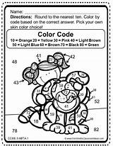 Coloring Grade Multiplication Color 3rd Worksheets Number Math Nearest Numbers Round Hundred Ten Go Rounding Printable Second Third Kids Teacherspayteachers sketch template