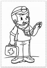 Ziek Kleurplaten Kleurplaat Dokters Docteur Helpers Maternelle Imitation sketch template