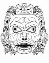 Coloring American Native Northwest Tlingit Spirit Bear Mask Pages Thunderbird Coastal People Indian sketch template
