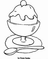 Coloring Sundae Ice Cream Popular Pages sketch template
