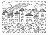 Coloring Rainbow Coloriage Nature Arc Ciel Pages Printable Coloriages Creations Colouring Imprimer Kids Drawing Visit Sheets House Line sketch template