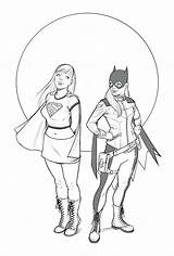 Supergirl Superwoman Batgirl Drawing Coloring Pages Lego Getdrawings Easy sketch template