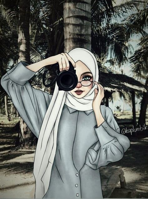 hijap girl gambar wajah gambar simpel seni islamis