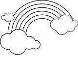 Coloring Rainbow Clouds Pages Printable Cloud Drawing Categories sketch template