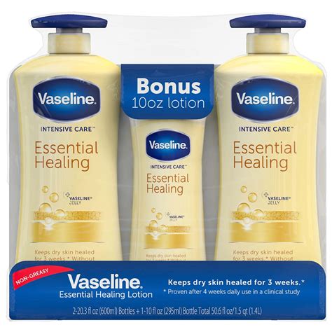 buy vaseline intensive care body lotion essential healing  oz   pk  oz  pk
