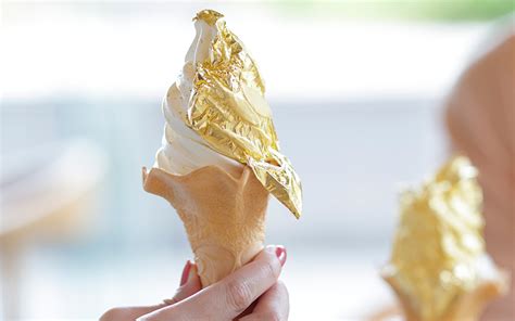 golden glowing soft serve ice cream