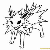 Pokemon Coloring Pages Jolteon Eevee Flareon Piplup Evolutions Leafeon Color Espeon Printable Print Evolution Sheets Getcolorings Kids Pikachu Getdrawings Pag sketch template