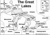 Lakes Great Map Geography Blank Lake Usa Quiz Cities Midwest States Learning Canada Region Enchanted Kids Michigan Sheet Fill Regional sketch template