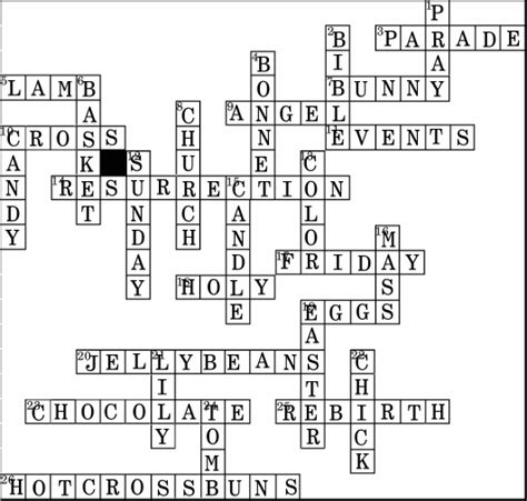 easter crossword puzzle deluxe activity solution