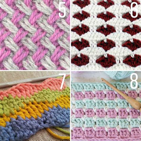 crochet stitch tutorials list multiple colors    crew