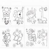 Children Colorful Educational Fingerpaint 8pcs Finger Toy Learning Craft Cartoon Painting Drawing Diy Set sketch template