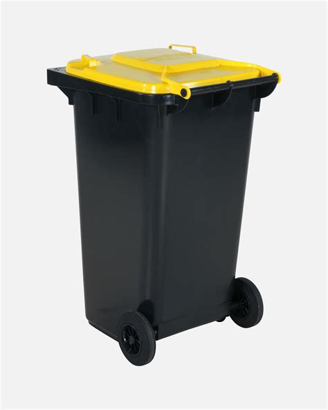 refuse bin   yellow lid