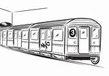 Subway Train Vector Drawing Outline Passenger Coloring York Nyc Clipart Mta Trains Color Kids Vecteezy Pages City Drawings Colouring Station sketch template