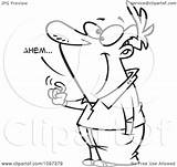 Tapping Ahem Outlined Annoying Sound Making Illustration Man Royalty Clipart Toonaday Vector sketch template