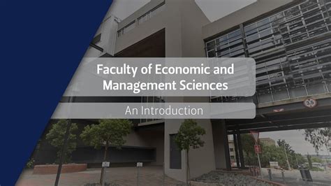 The Faculty Of Economic And Management Sciences Youtube