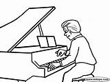 Piano Coloring Play Playing Drawing Getdrawings sketch template