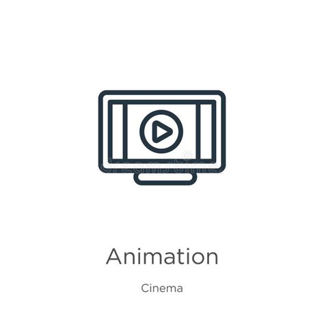 animation icon thin linear animation outline icon isolated  white