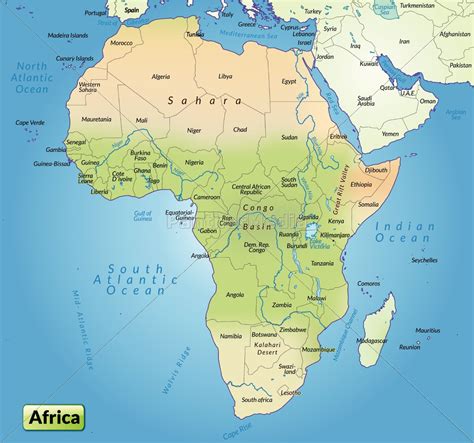 karte von afrika als uebersichtskarte lizenzfreies bild