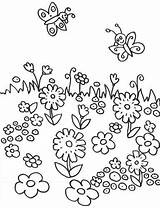 Blumenwiese Malvorlage Schmetterlinge sketch template