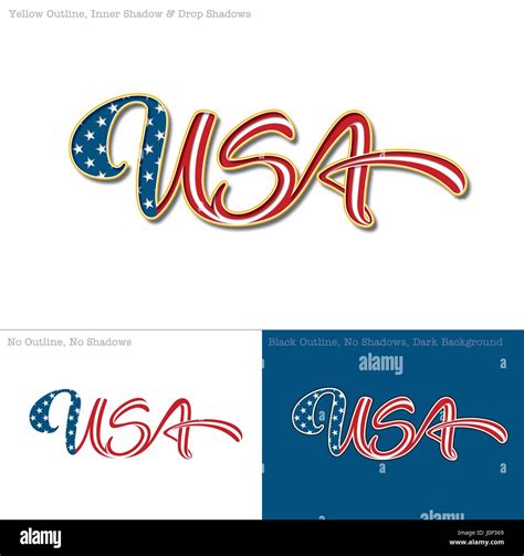 vector illustration   custom  lettering   word usa
