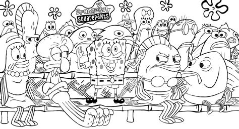 spongebob characters coloring pages   spongebob