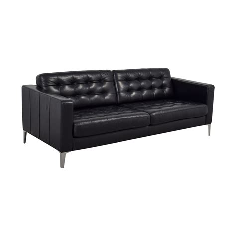 ikea ikea karlstad grann black tufted leather sofa sofas