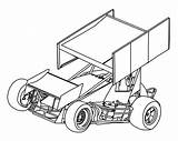 Sprint Car Cars Coloring Pages Vector Dirt Drawing Racing Tattoo Template Race Draw Drawings Step Tattoos Sprintcars Printable Templates Nascar sketch template