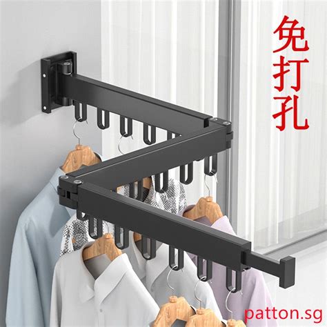 retractable clothes hanger aluminum drying rack folding wall mounted