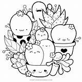 Cactus Colorear Kaktus Doodles Kleurplaten Leuke Succulents Mandalas Disegni Colorare Ausdrucken Malvorlagen Fofos Donut Crianças Faceis Dieren Suculentas Babys Malvorlage sketch template