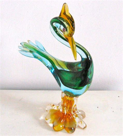 Vintage Large Murano Glass Bird Sculpture 1960s