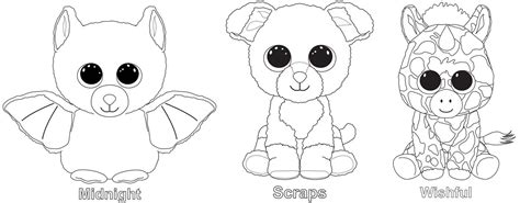beanie boo coloring pages featuring favorite  stuffed animals