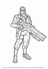 Overwatch Learn Soldat Bastion Drawingtutorials101 sketch template