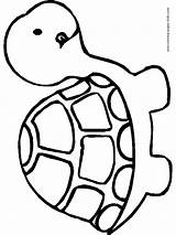 Turtle Coloring Pages Color Simple Animal Printable Kids Sheets Turtles Found sketch template