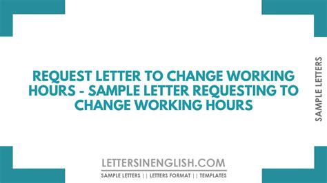request letter  change  work hours  child care sample letter