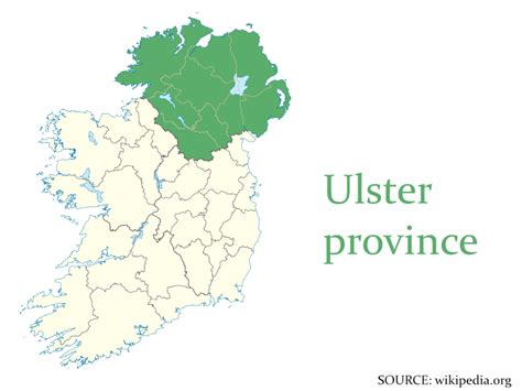 ulster province map road map  towns ireland map