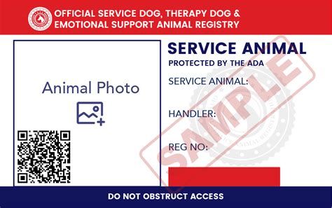 printable service dog id card