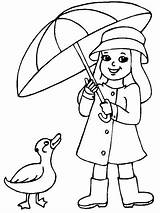 Coloring Pages Umbrella Spring Girl Print Sheet Kids Rain Ws Book Easily sketch template
