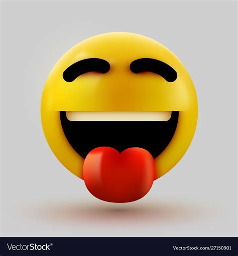 emoji 3d smiling face with stuck out tongue vector image